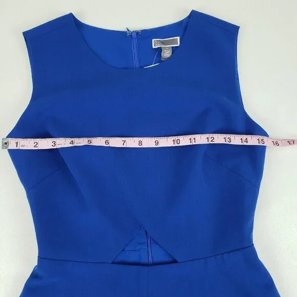 Chelsea 28 Cutout Sleeveless Dress Blue Womens XS Fit Flare Party Lined Mini - Picture 12 of 12